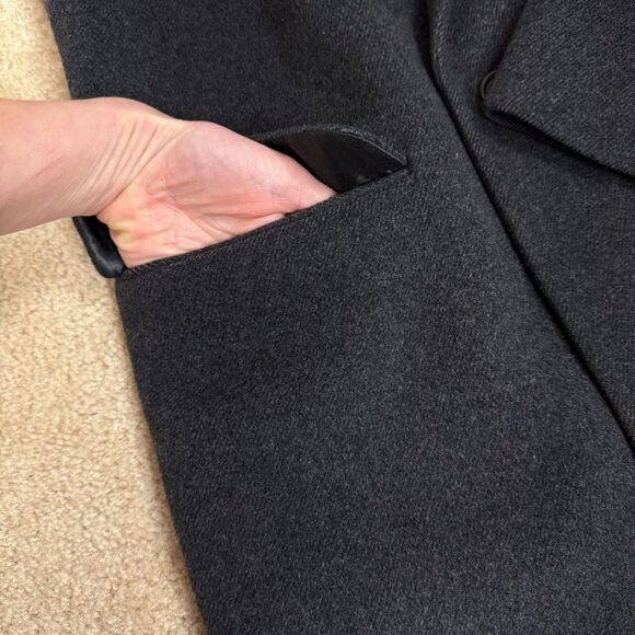 42R Valentino Uomo Cashmere Wool Double Button Long Trench Coat Gray - Picture 14 of 17